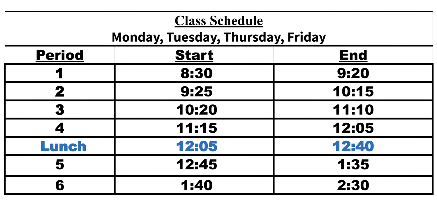 Bell Schedule